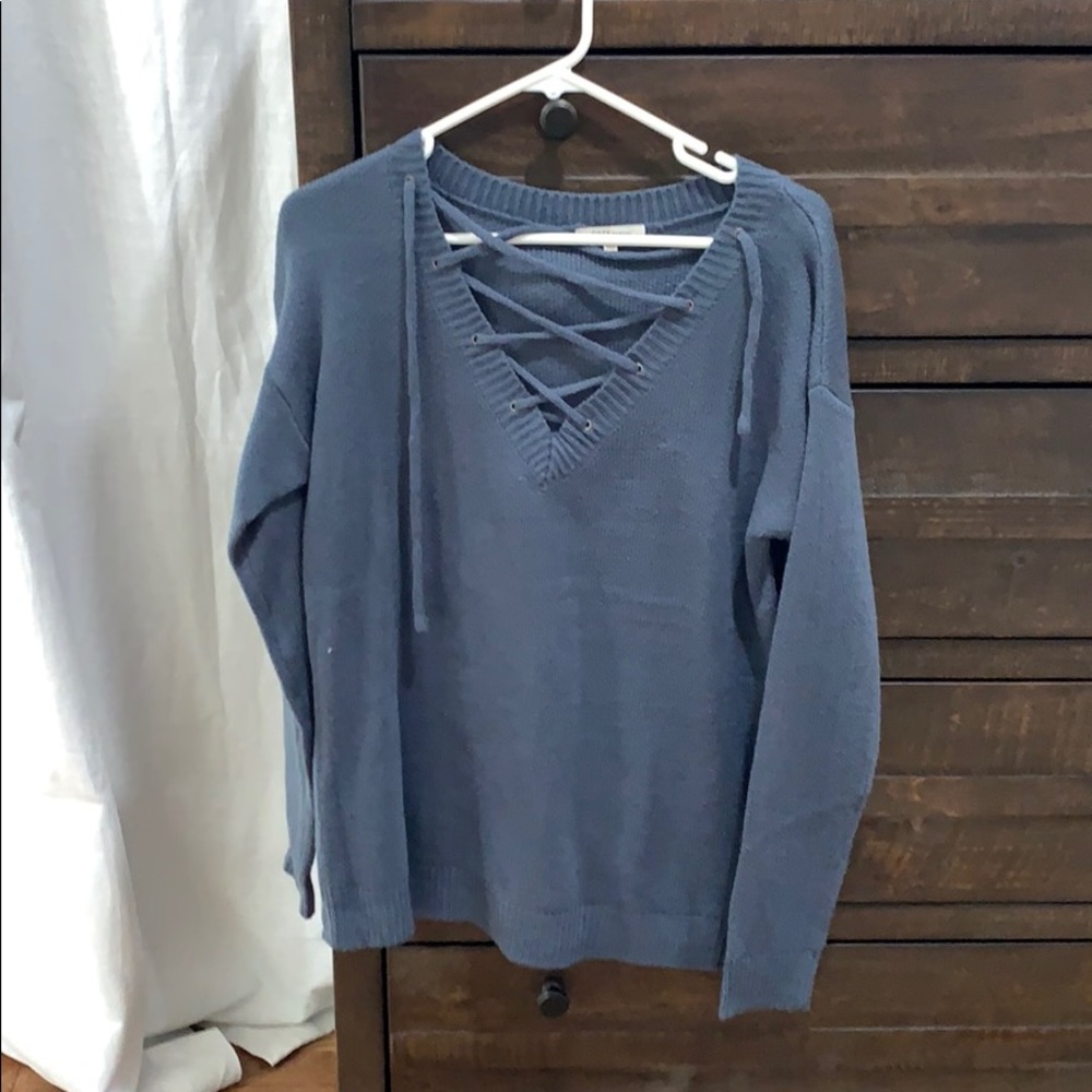 Cross neck sweater